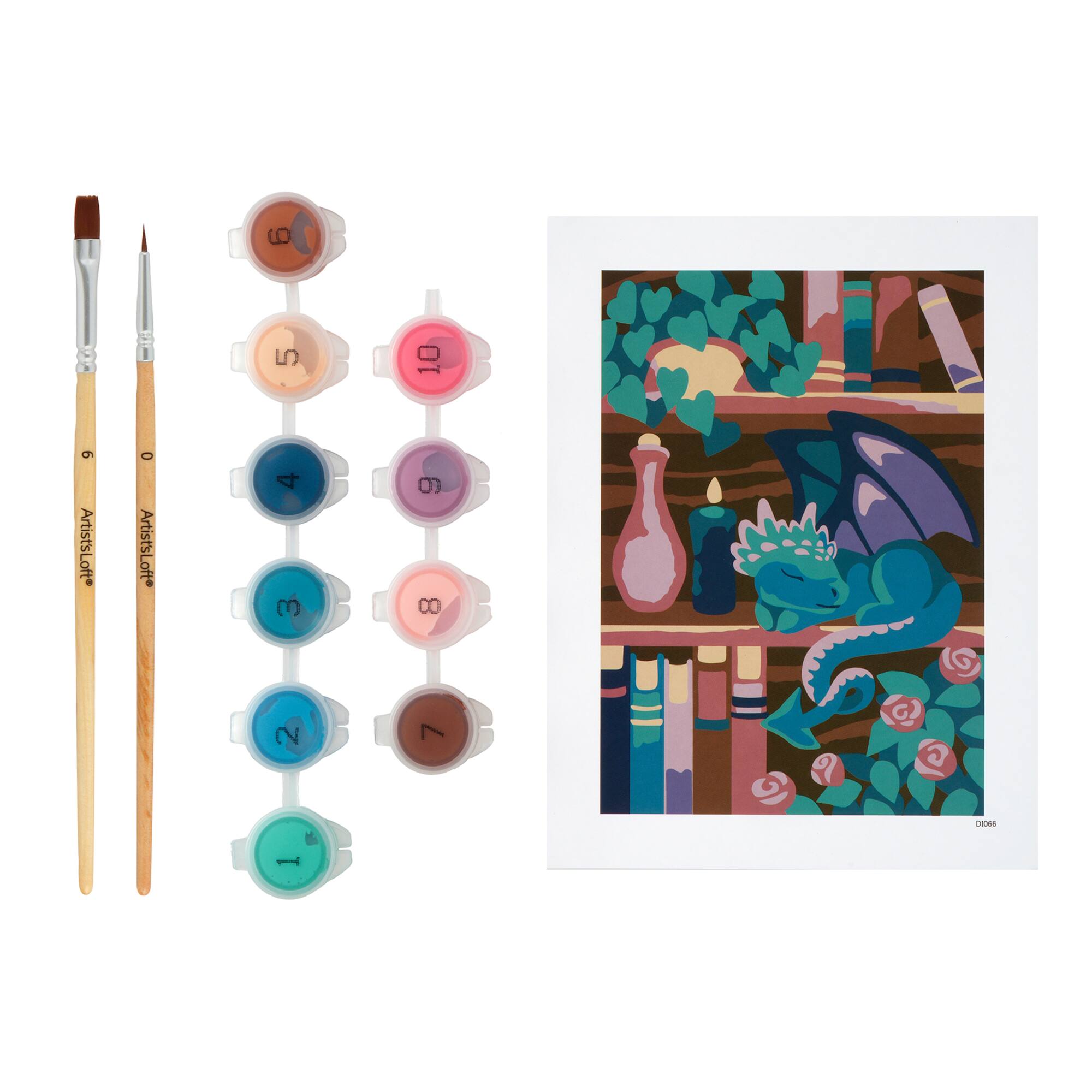 Book Dragon Paint-by-Number Framed Mini Kit by Artist's Loft®